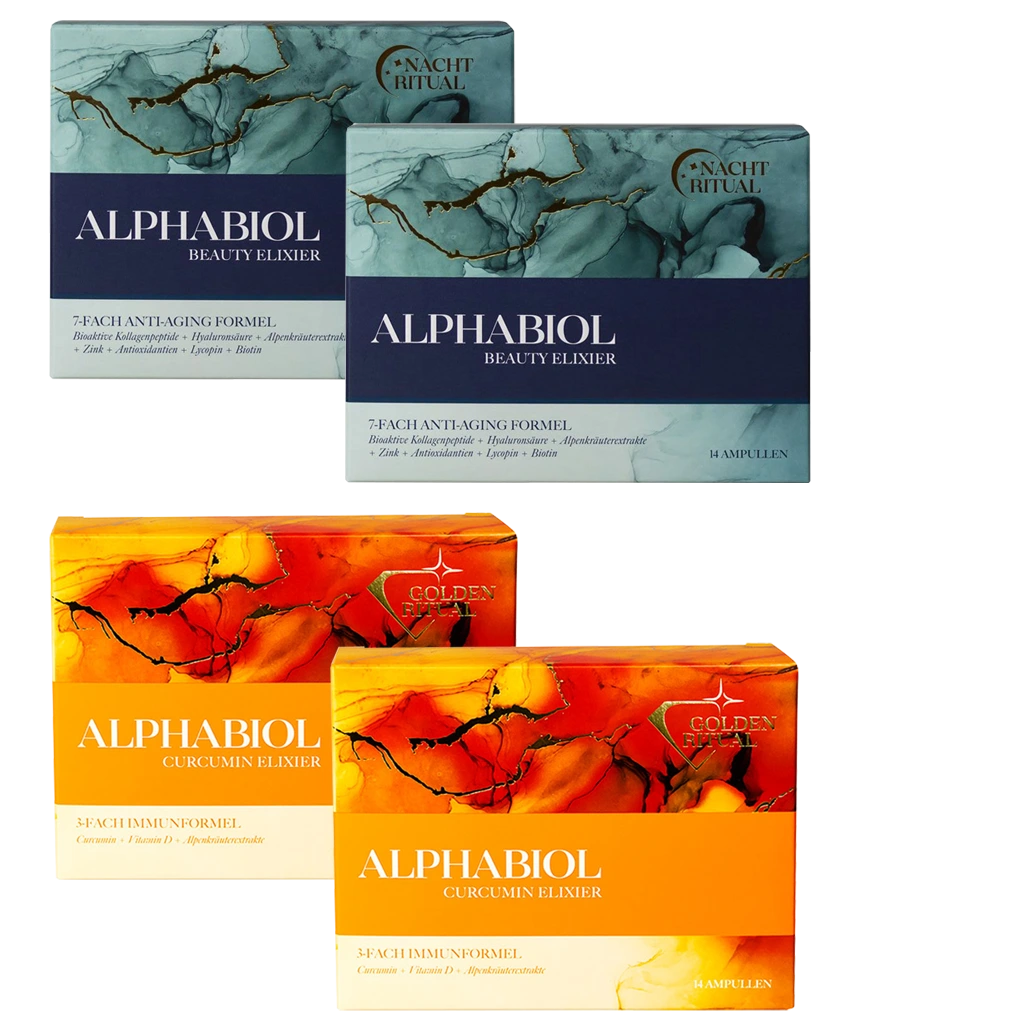alphabiol Beauty Elixier + Curcumin Elixier Bundle (56 Trinkampullen)